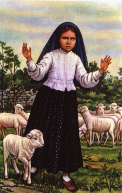 Hiacynta, która widziała Matkę Boską w Fatimie w 1917 r., ok. 1920-1930 (pocztówka) autorstwa Unbekannter Künstler