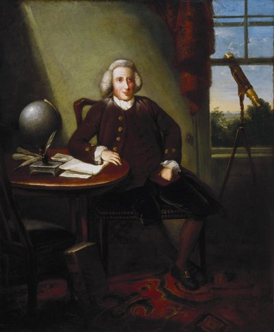 James Ferguson (1710-1776), brytyjski astronom i artysta (malarz), w swoim gabinecie autorstwa Unbekannter Künstler