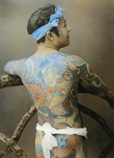 Japończyk z tatuażami, ok. 1910 r. (zdjęcie) (patrz także 398199) autorstwa Unbekannter Künstler