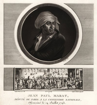 Jean Paul Marat, deputowany paryski na Konwencie Narodowym, zamordowany w 1793 r. autorstwa Unbekannt