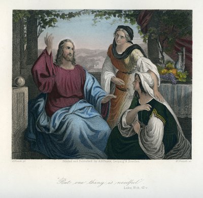 Jezus w domu Marii i Marty - Biblia, Nowy Testament autorstwa Unbekannter Künstler