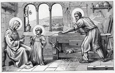 Jezus w służbie Maryi. Alfabet Dzieciątka Jezus. Wydanie z 1932 roku. Rzeźby sygnowane H G. Kolekcja prywatna autorstwa William M. Timlin