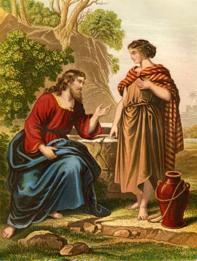 Jezus rozmawia z Samarytanką - Biblia autorstwa Unbekannter Künstler