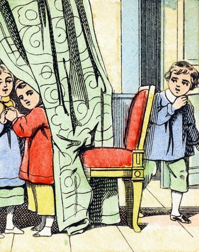 Jeu : cache cache - Alfabet - rozrywka dla dzieci - Obraz epinal, popularna seria c.1890 (ilustracja) autorstwa Unbekannt