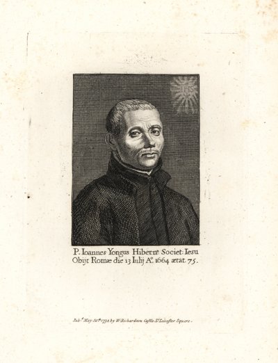 John Yonge, Ioannes Yongus, irlandzki ksiądz jezuita, zm. w 1664 r. w wieku 75 lat. Miedzioryt z dzieła Williama Richarda Portraits Illustrating Granger