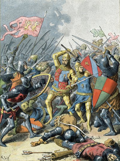Król Jan II Dobry w bitwie pod Poitiers (1356) autorstwa Unbekannter Künstler