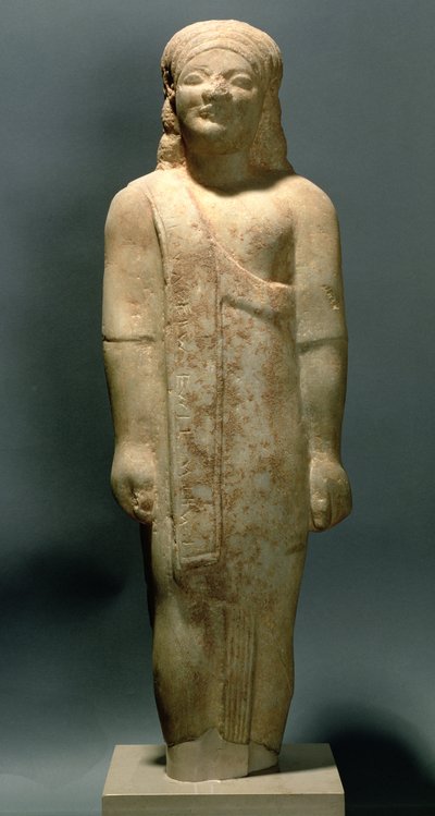 Kouros Dionysermos, grecki, okres archaiczny, ok.600 pne (kamień) autorstwa Unbekannt