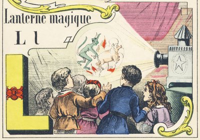 L: magiczna latarnia - alfabet gier, ok. 1890 (ilustracja) autorstwa Unbekannt