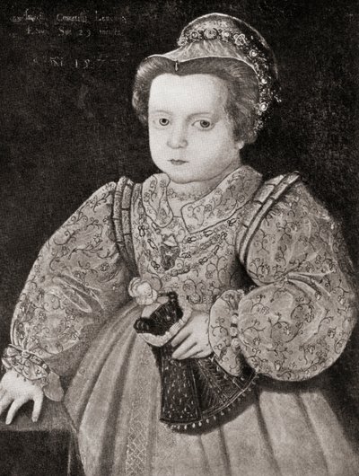 Lady Arbella Stuart jako dziecko, z książki Dziewczyna przez wieki, wydana w 1933 r. (lito) autorstwa Unbekannt