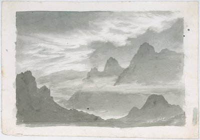 Warstwy stratusu spowijające zbocza gór, ok. 1803-1811 r. autorstwa Unbekannter Künstler