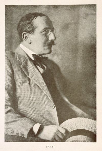 Leon Bakst (1866-1924), rosyjski malarz, fotografia portretowa (zdjęcie czarno-białe) autorstwa Unbekannt