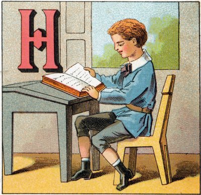 Litera H jako historia Francji. Grawer w „Alphabet des petits ecoliers”. Obraz Epinal, ok. 1885. Kolekcja Privee autorstwa Unbekannt