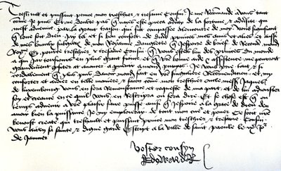 List króla Edwarda IV do księcia bretońskiego Franciszka II z prośbą o pomoc w odzyskaniu królestwa, napisany w Saint-Pol, 9 stycznia autorstwa Unbekannt