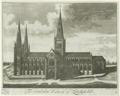 Katedra w Lichfield - widok na południe: grawerowanie i [?XVIII wiek] autorstwa Unbekannt