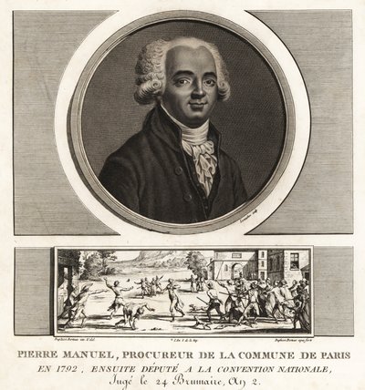 Louis Pierre Manuel, autor, Prusak Komuny Paryskiej, zgilotynowany 1793 autorstwa Unbekannt
