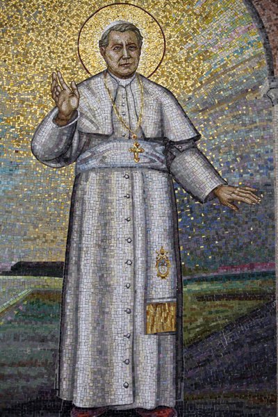 Opactwo Benedyktynów Madonna della Scala, Noci, Apulia Mozaika przedstawiająca papieża Piusa X, Noci, Włochy autorstwa Unbekannt