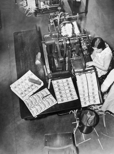 Making Bills, Waszyngton, DC, ok. 1929 (zdjęcie czarno-białe) autorstwa Unbekannt