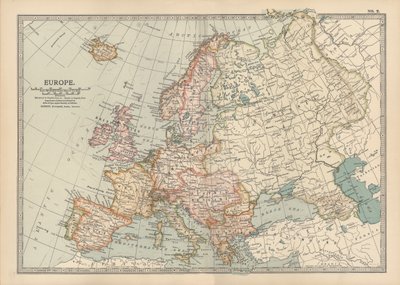Mapa Europy, ok. 1900 r. (rycina) autorstwa Unbekannter Künstler