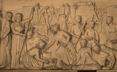 Marmurowa płaskorzeźba z historią wędrówki Burów, Voortrekker Monument ku czci Burów, stolica Pretoria, Tshwane, Republika Południowej Afryki, Pretoria, Afryka (zdjęcie) autorstwa Unbekannter Künstler