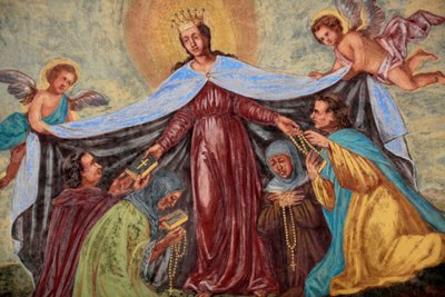 fresk maryjny w kościele Loreto; Praga, Republika Czeska autorstwa Unbekannt