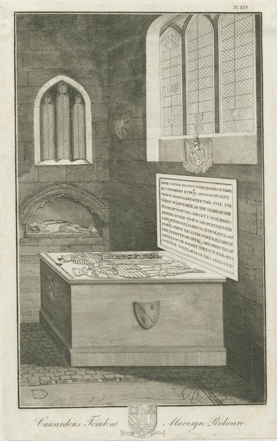 Mavesyn Ridware - Grób Thomasa Carwardena: grawerowanie, nd [koniec XVIII w.] autorstwa Unbekannt