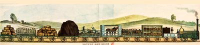 Wagony towarowe i bydlęce, Liverpool-Manchester Railway autorstwa Unbekannter Künstler