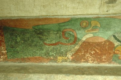 Meksyk, Mexico City, Teotihuacan (I wne), Świątynia Jaguarów, fresk przedstawiający papugę autorstwa Unbekannt