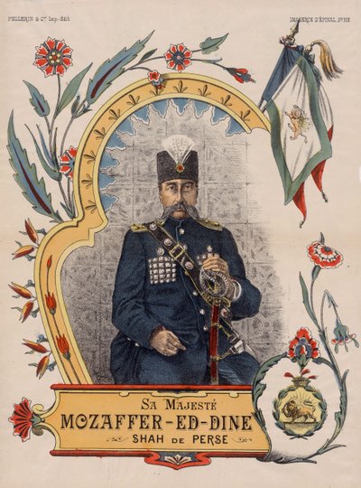 Mozzafar-al-Din Shah ow Mozzaffaredin Shah - Muzaffar add-din Shah Qajar autorstwa Unbekannt