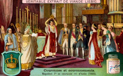 Napoleon I koronuje się na króla Włoch autorstwa Unbekannter Künstler
