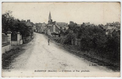 Normandia, Manche (50): widok na miasto Barenton - pocztówka z 1910 r. autorstwa Unbekannt