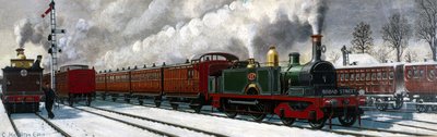 Pociąg North London Railway wyjeżdża z Richmond do Londynu autorstwa Unbekannter Künstler