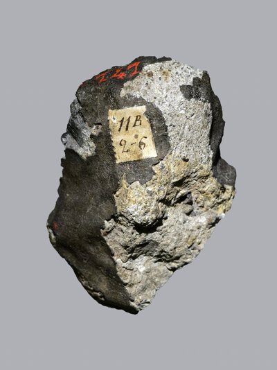 Zwykły chondryt (LL5). Tombee w Sienie (Włochy) w 1794 r. Narodowe Muzeum Historii Naturalnej w Paryżu. autorstwa Unbekannt