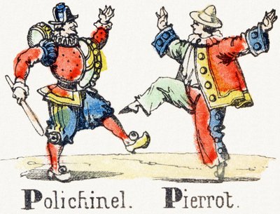 P - Polichinelle Pierrot - Alfabet dla dzieci c.1890 (litografia) autorstwa Unbekannt