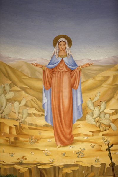 Obraz w kościele Wizytek w Ein Kerem: Dziewica Maryja w Ziemi Świętej, Ein Kerem, Izrael autorstwa Unbekannt