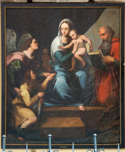 Kościół parafialny (Kościół Matki Bożej Pamele). Wnętrze. Obraz. Anonimowy. Madonna (Madonna z rybami, Tobiasz). Kopia Rafaela (?). autorstwa Unbekannter Künstler