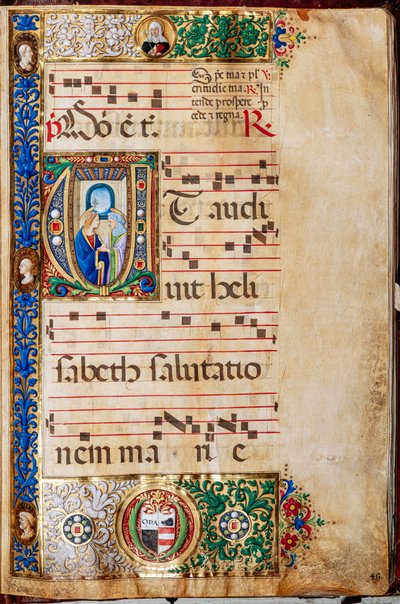Biblioteka Piccolomini: Księga Chóralna, dor. 14.P., nn. 46r z „Św. Elżbieta, autorstwa Giovanniego di Giuliano Boccardi, znanego jako Boccardino Starszy. autorstwa Unbekannter Künstler