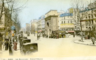 Porte Saint-Martin, Paryż, ok. 1900 r. autorstwa Unbekannter Künstler