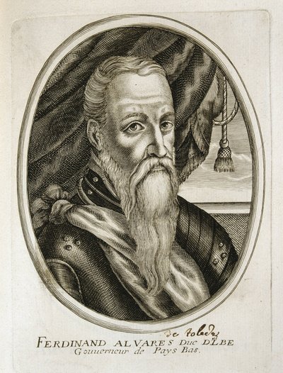 Portret księcia ALby (1507-1582) (rycina) autorstwa Unbekannter Künstler