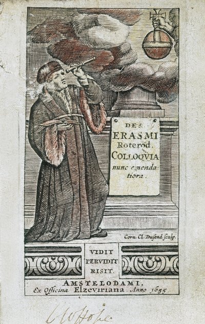 Portret Erazma zamieszczony na pierwszej stronie czasopisma "Colloquia autorstwa Unbekannter Künstler