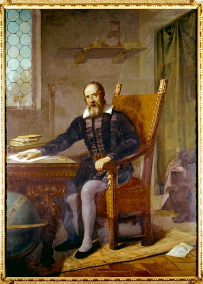 Portret Galileo Galilei dit Galilei (1564 - 1642) - Obraz anonimowy - Lastra a Signa, villa selva, Włochy autorstwa Unbekannter Künstler