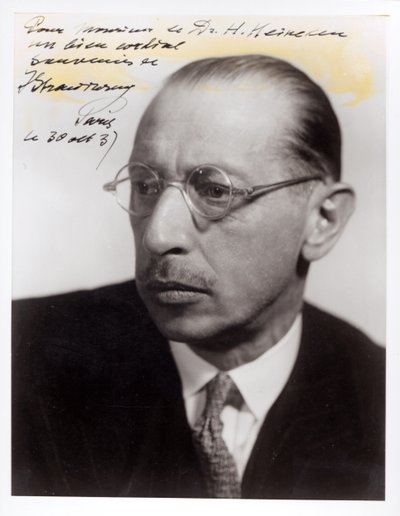 Portret Igora Strawińskiego autorstwa Unbekannt