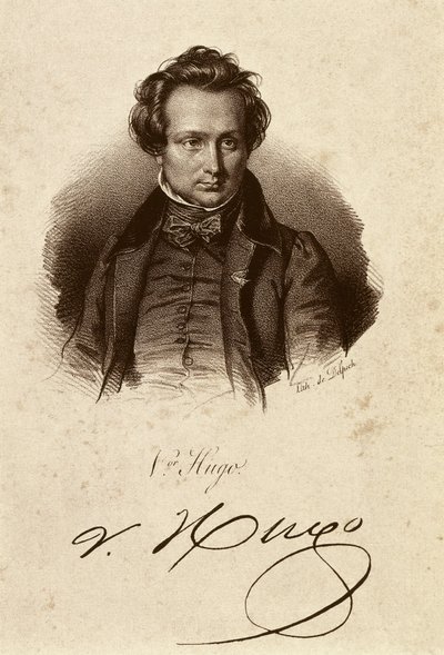 Portret Victora Hugo (litografia) autorstwa Unbekannter Künstler