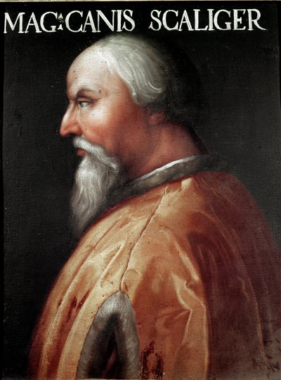 Portret Pana Werony Can Francesco della Scala zwany Cangrande I (1291-1329) Malarstwo anonimowe. Galeria Uffizi (Biura), Kolekcja Jowisza autorstwa Unbekannter Künstler