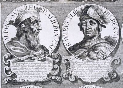 Portrety Alfonsa II i Ramiro I (lito) autorstwa Unbekannt
