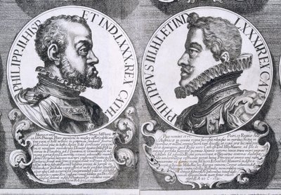Portrety Filipa II i Filipa III Hiszpanii (lito) autorstwa Unbekannt