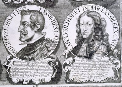 Portrety Filipa IV i Karola II (lito) autorstwa Unbekannt