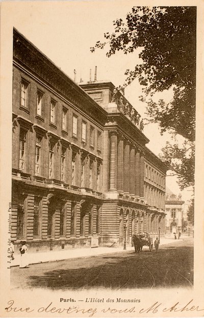Pocztówka/Hotel des Monnins/Paryż/Seine/Ile de France/Francja autorstwa William M. Timlin