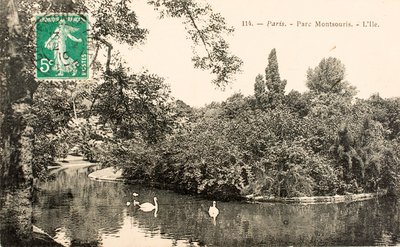 Pocztówka/Parc Montsouris/Paryż/Seine/Ile de France/Francja autorstwa William M. Timlin