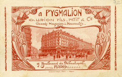 Pigmalion - reklama francuskiego domu towarowego. autorstwa Unbekannter Künstler