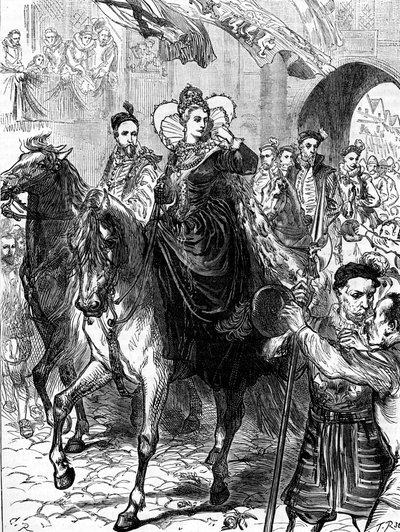 Rainha Elizabeth I entra em Londres, 23 de dezembro de 1558 polonês autorstwa Unbekannter Künstler